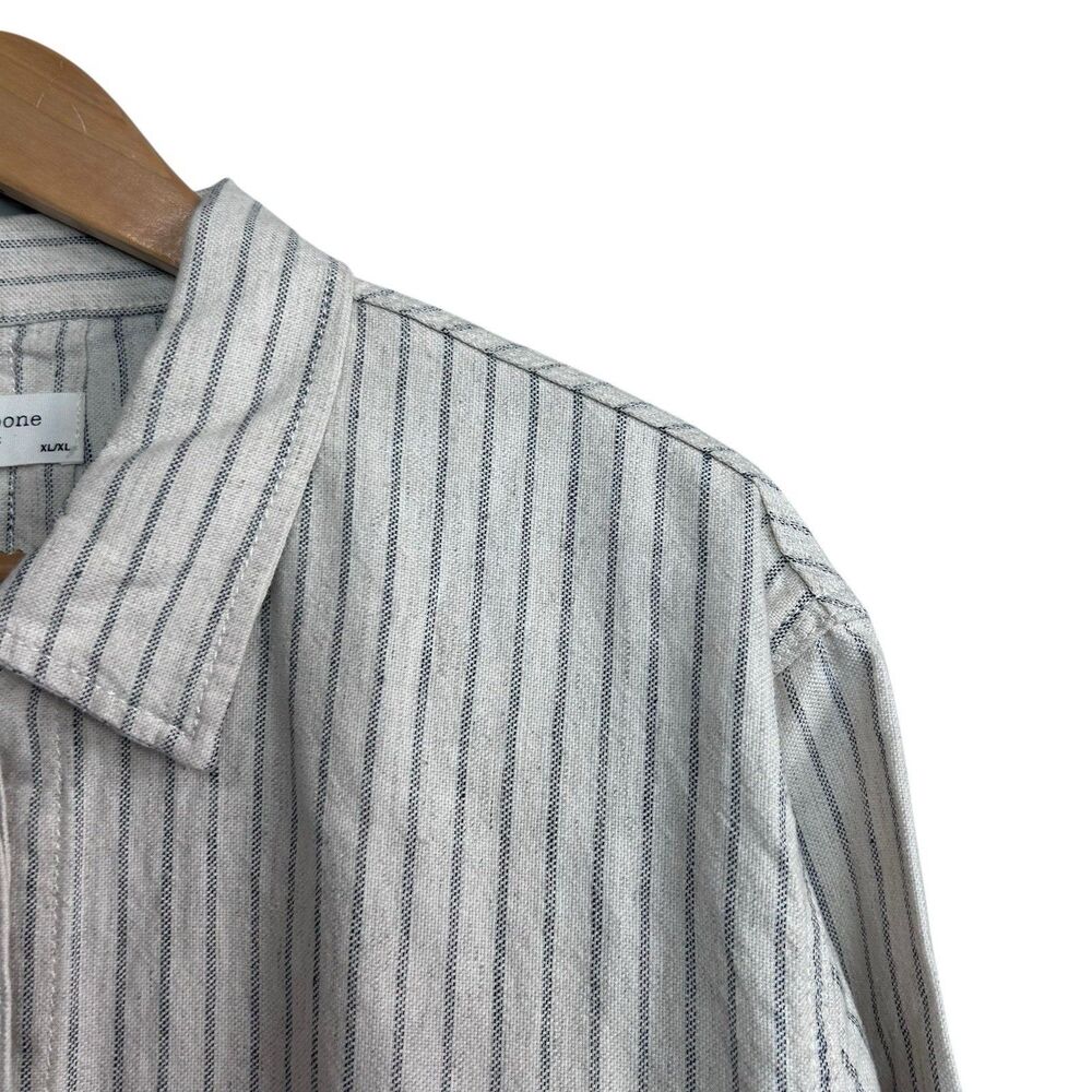 Rag & Bone Womens Jacket Blazer XL Piper Stripe Linen Striped Natural & Black - Picture 4 of 7